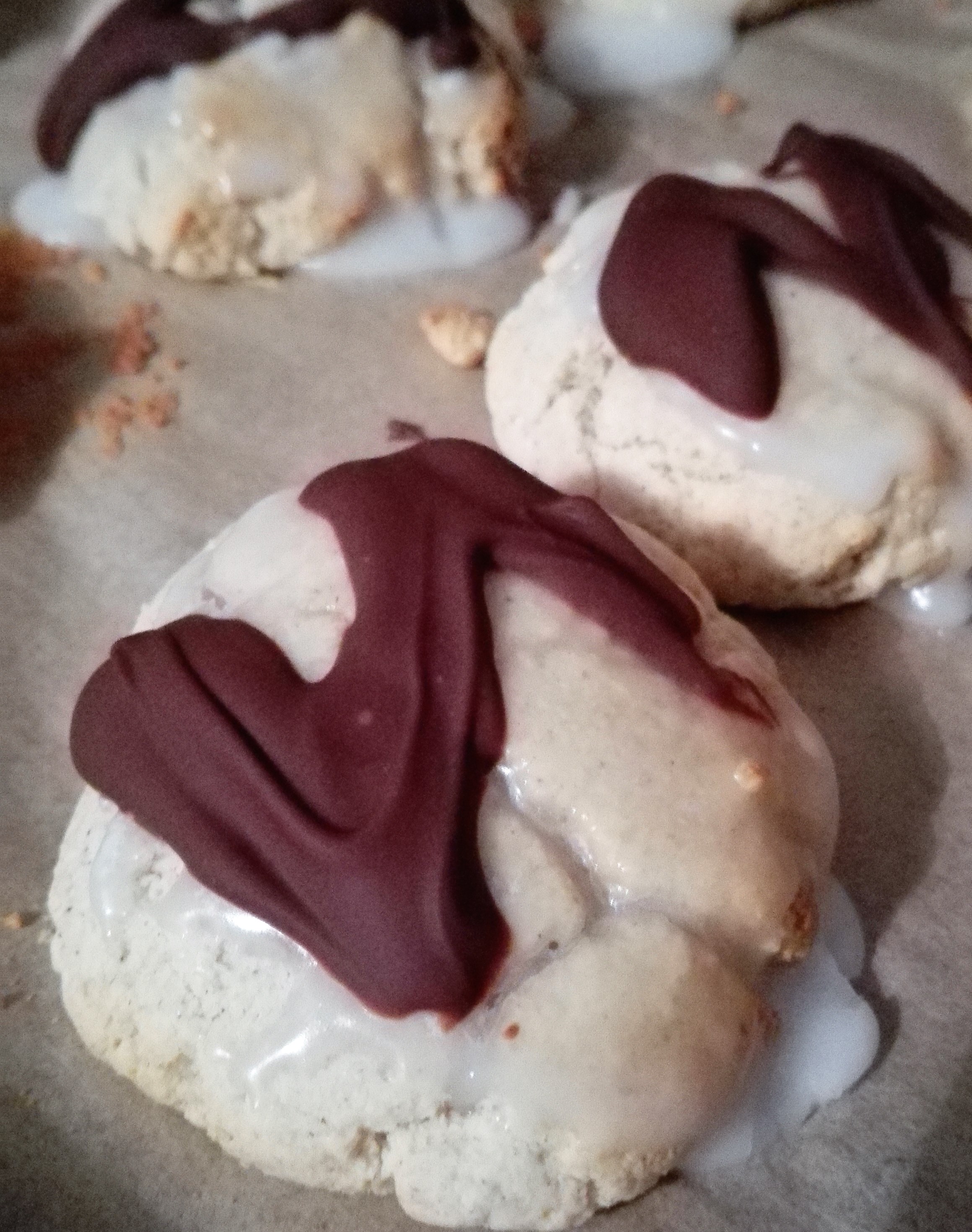 baked gluten free lebkuchen with icing and chocolate drizzle