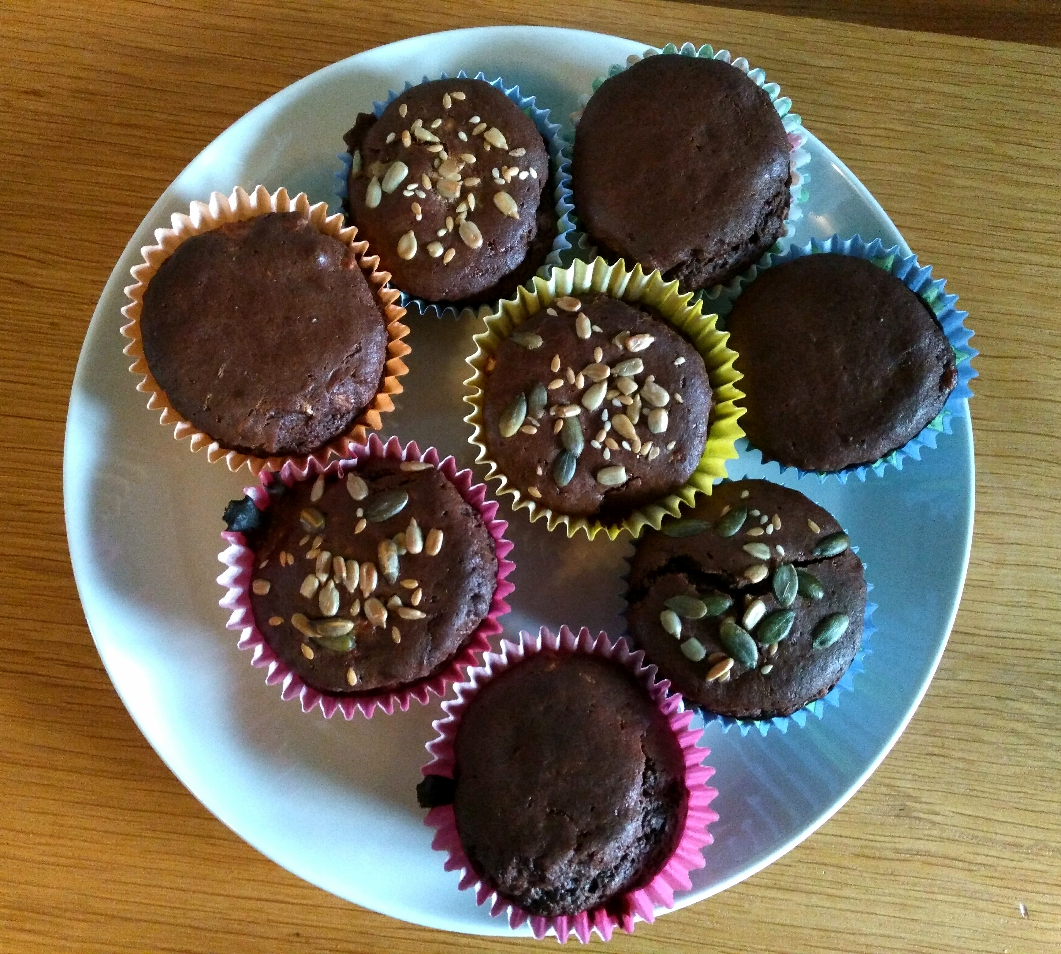 Gluten Free seeded healthy breakfast muffins on a plate