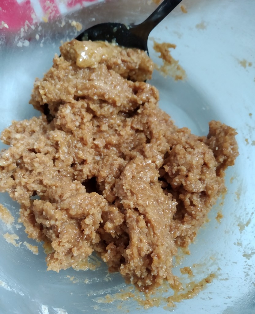 close up of gluten free halloween biscuit dough