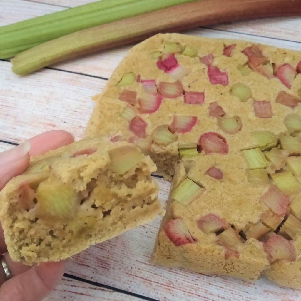 gluten free, vegan, sugar free rhubarb upside down cake recipe