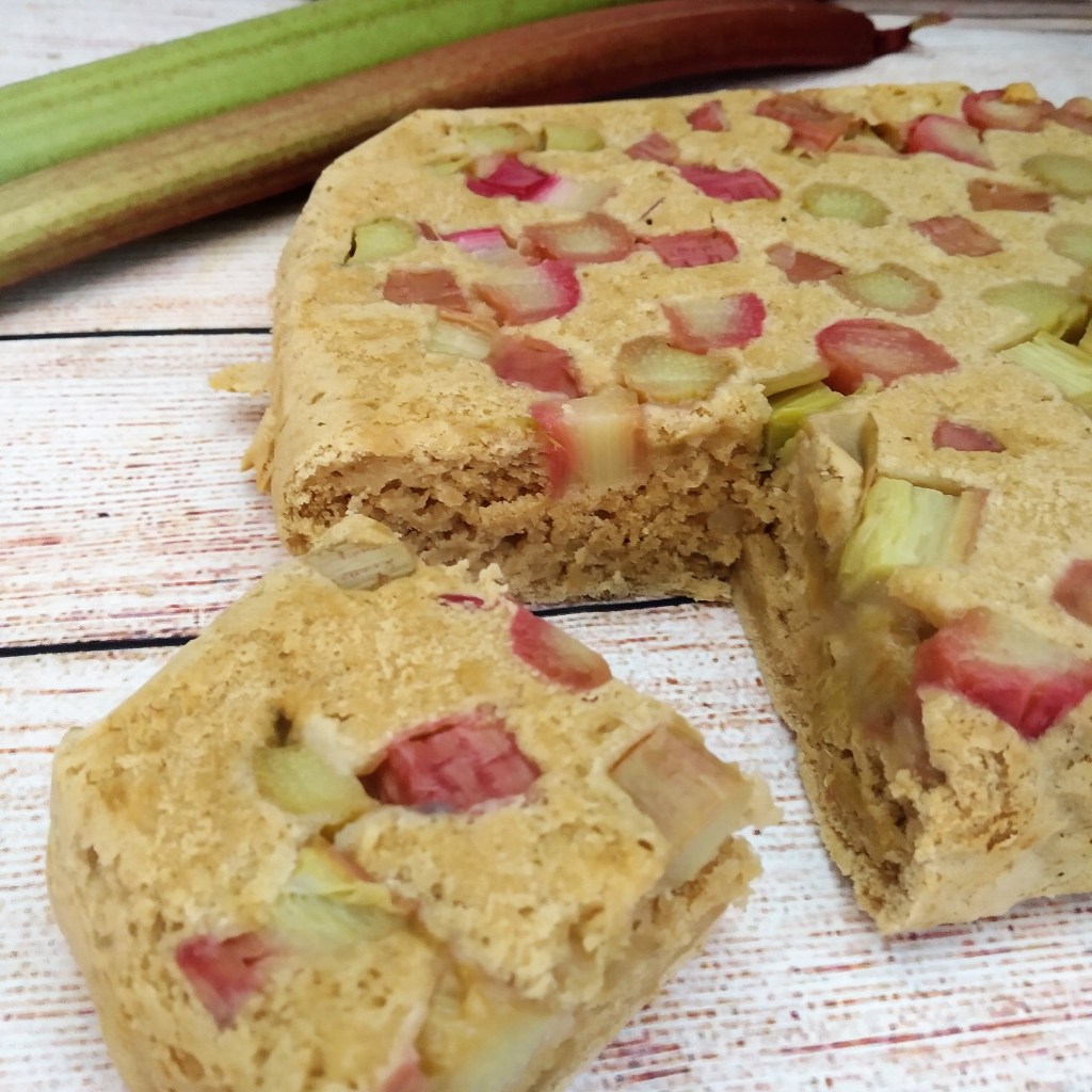 gluten free rhubarb upside down cake sugar free vegan dairy free recipe