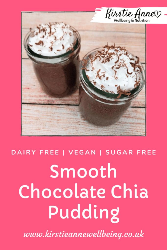 smooth chocolate cherry chia pudding recipe by kirstie anne wellbeing pinterest pin