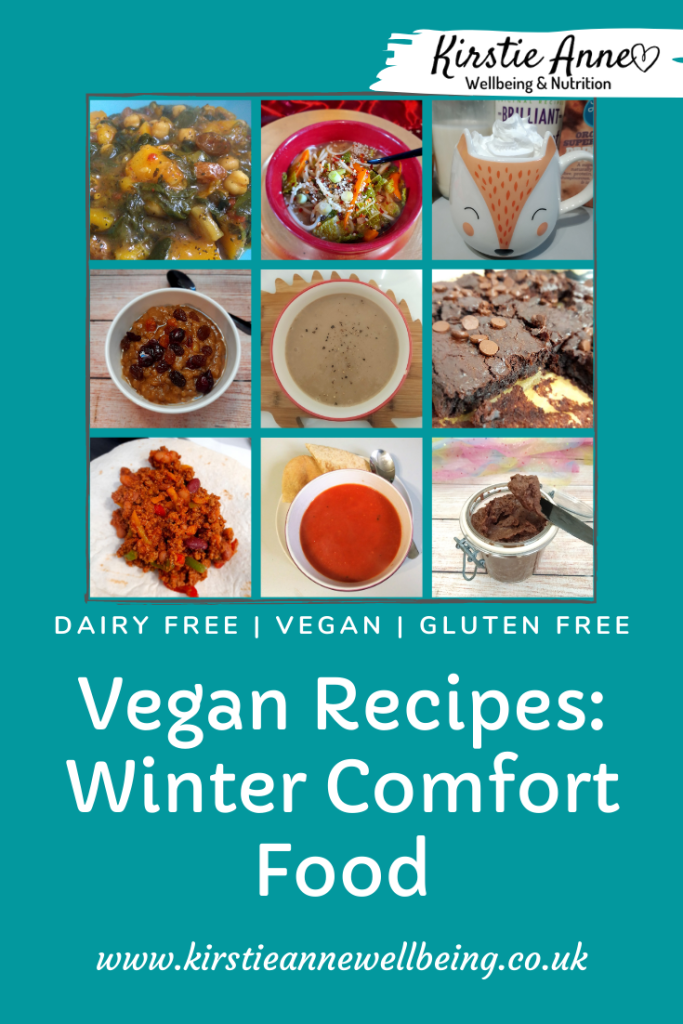 vegan recipes: winter comfort food from Kirstie Anne Wellbeing Pinterest Pin